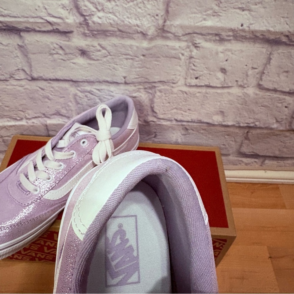 New Vans Lavender and White Glitter Sneakers Size 6 Kids - Picture 6 of 8